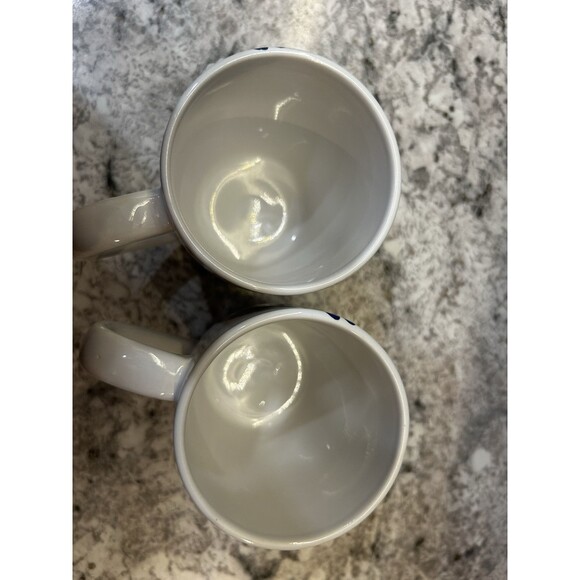 Royal Norfolk Set of 2 Paisley Coffee Mugs Cups Stoneware Blue Green White 12oz - Picture 3 of 4